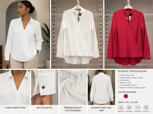 She by AS Elegant V-Neck Blouse - Long Sleeve