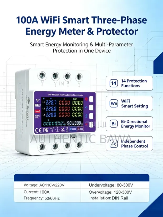 3-Phase WiFi Smart Energy Meter and Protector - 1