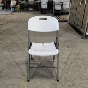White Foldable Chair with Strong Metal Frame - New