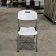 White Foldable Chair with Strong Metal Frame - New - 1