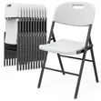 White Foldable Chair with Strong Metal Frame - New - 3