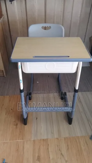 Adjustable Mono School Desk - Metal, Plastic, Wood