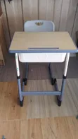 Adjustable Mono School Desk - Metal, Plastic, Wood - 1