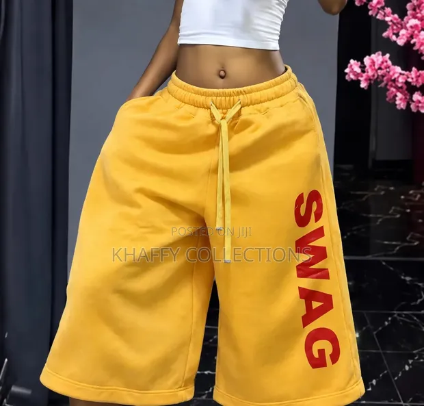 SWAG Baggy Jorts - Mustard Yellow Streetwear Shorts - 1