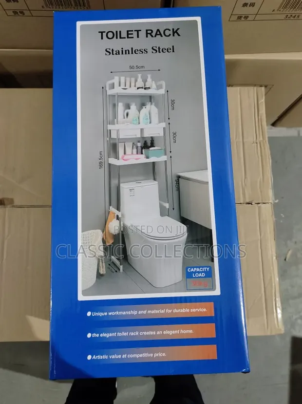 3-Tier Over-the-Toilet Storage Rack with Drawers - 1