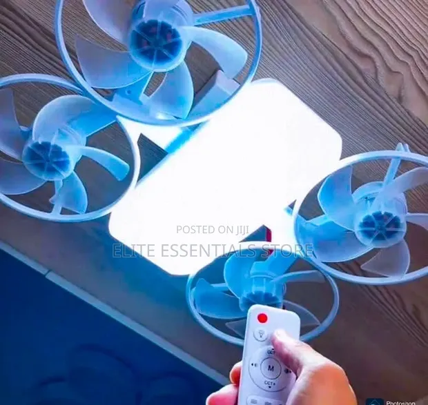 2-in-1 Drone Ceiling Fan with LED Light and Remote - 1