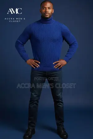 AMC Men's Knitted Turtleneck Sweaters