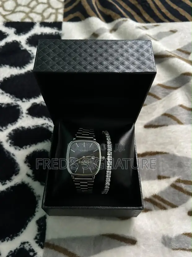 Customized Wrist Watch & Tennis Bracelet Set - 1