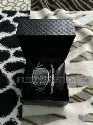 Customized Wrist Watch & Tennis Bracelet Set