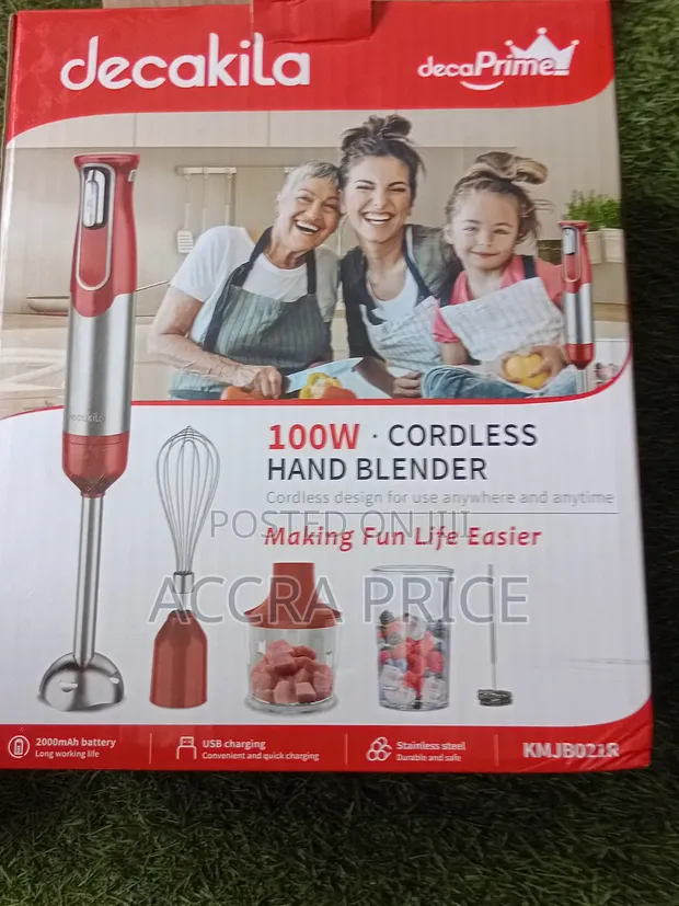 Decakila 100W Cordless Hand Blender - Red - 1