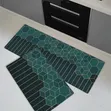 2-Piece Blue Geometric Kitchen Rug Set - 1
