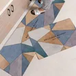 2-Piece Blue Geometric Kitchen Rug Set - 2