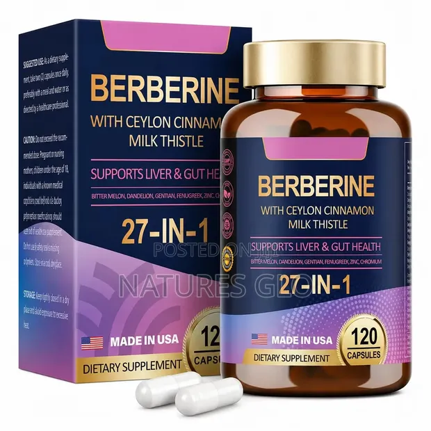 Berberine with Ceylon Cinnamon & Milk Thistle - Natures - 1