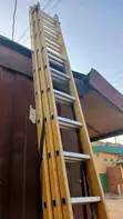 AfricTools Aluminium Fiber Ladder, 14 Steps x3 Triple-Section Extension, 34ft - 2