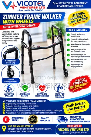 Zimmer Frame Walker with Wheels