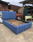 Straight Blue Double Bed Frame - 1