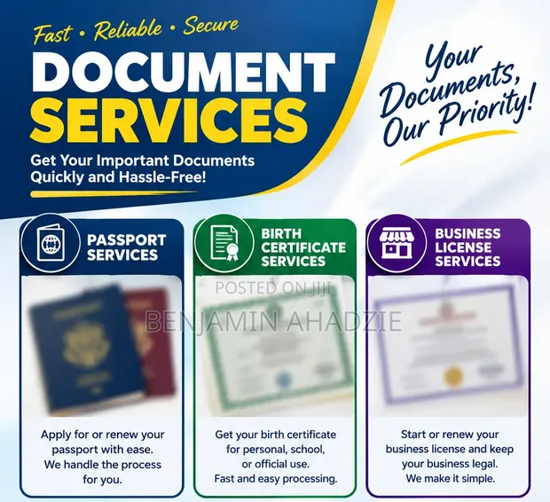Birth Certificate, Passport & Business Certificate Services - 1