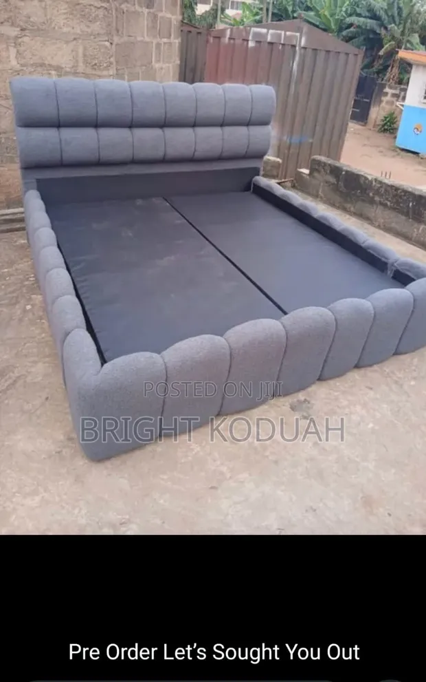 Strong Large Gray King Size Bed Frame - 1