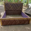 Brown Leather Queen Size Bed Frame - 2