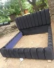 Beautiful Black Fabric Queen Size Bed Frame - 2