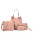 4 in 1 Ladies Bag - Brown Genuine Leather - 1