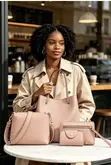 4 in 1 Ladies Bag - Brown Genuine Leather - 2