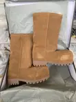 Balenciaga Alaska Fur High Boots - Brown Suede - 2