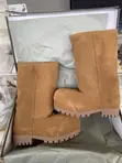 Balenciaga Alaska Fur High Boots - Brown Suede - 4