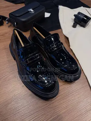 Premium Dior Style Loafers - Black Patent Leather