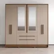 Premium Quality Modern Style Wardrobe with Full Length Mirror Door - 1