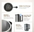 Oraimo 1.7L Stainless Steel Corded Electric Kettle - 2