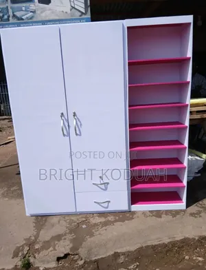Wood-Mode Triple Wardrobe with Drawers - White