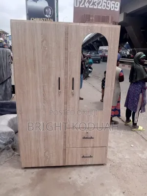 Two-in-One Wardrobe with Side Mirror and Drawers
