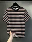 Classic Burgundy Striped Round-Neck T-Shirt - 2