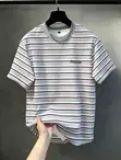 Classic Burgundy Striped Round-Neck T-Shirt - 3