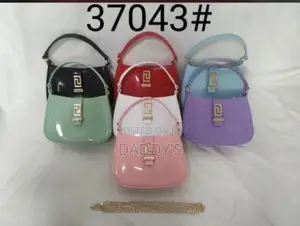 Mini Jelly Handbag with Gold Chain - Waterproof Party Bag
