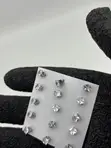 Zirconia Iced Earrings (Non-Magnetic) - 1