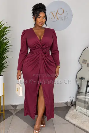 Shein Wine Silk Long Dress