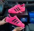 Adidas Superstar Hot Pink & Black Sneakers - 1