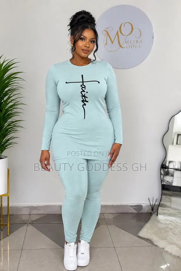 Shein Blue Cotton Loungewear Leggings - Brand New - 1