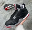 Jordan Retro 4 Bred Leather Sneakers - 1