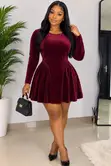 Shein Red Velvet Dress - 1
