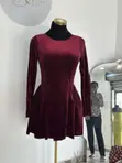Shein Red Velvet Dress - 3