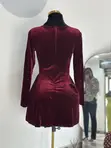 Shein Red Velvet Dress - 4