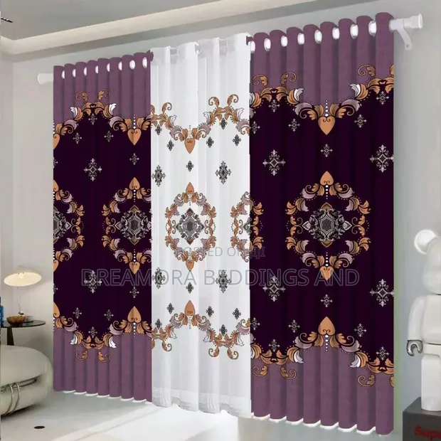 Luxurious 3-in-1 Cotton Curtains - 1