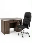 Leather Office Chair and 1.2m Home Office Desk - 2