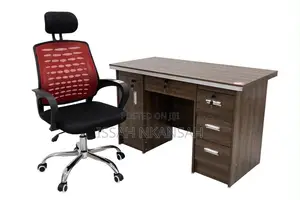 Wenge Home Office Desk + Mesh Office Chair