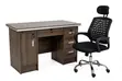Wenge Home Office Desk + Mesh Office Chair - 3