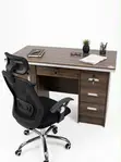 Wenge Home Office Desk + Mesh Office Chair - 4