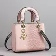 Pink Croc-Embossed Top-Handle Bag - 2